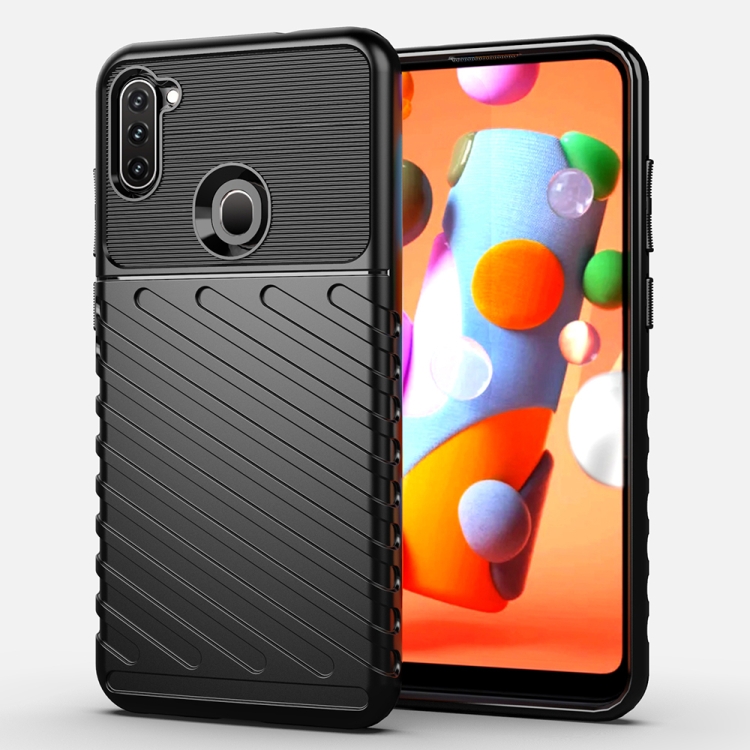 

For Galaxy A11 Thunderbolt Shockproof TPU Soft Case(Black)