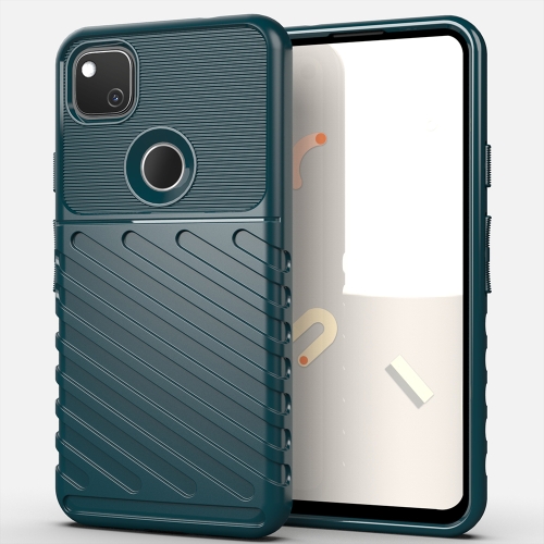 

For Google Pixel 4a Thunderbolt Shockproof TPU Soft Case(Dark Green)