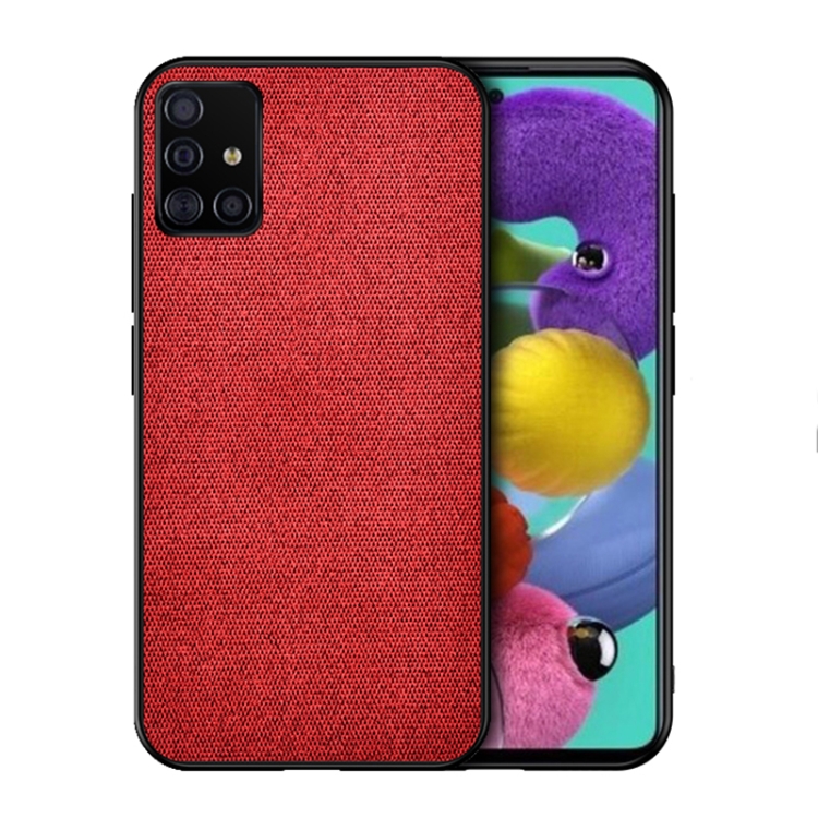 

For Galaxy A71 Shockproof Cloth Texture PC + TPU Protective Case(Red)
