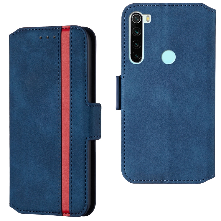 

For Xiaomi Redmi Note 8T Retro Frosted Oil Side Horizontal Flip Case with Holder & Card Slots(Blue)