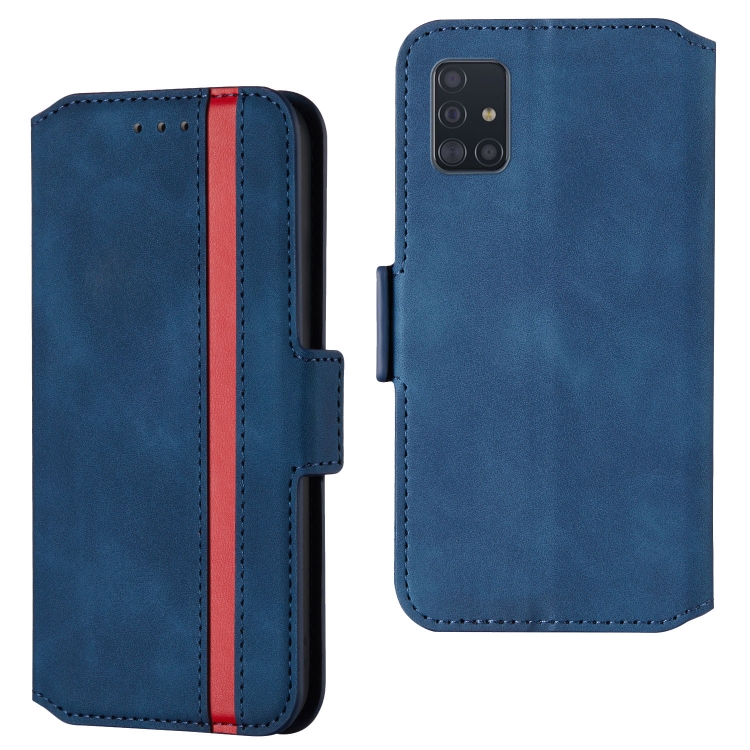 

For Galaxy A71 Retro Frosted Oil Side Horizontal Flip Case with Holder & Card Slots(Blue)