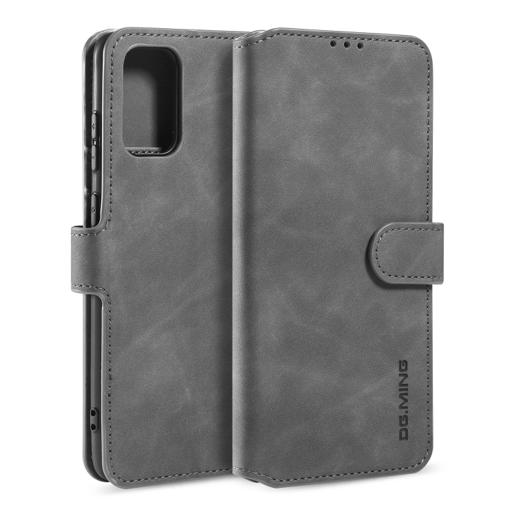 

For Galaxy S20+ DG.MING Retro Oil Side Horizontal Flip Case with Holder & Card Slots & Wallet(Grey)
