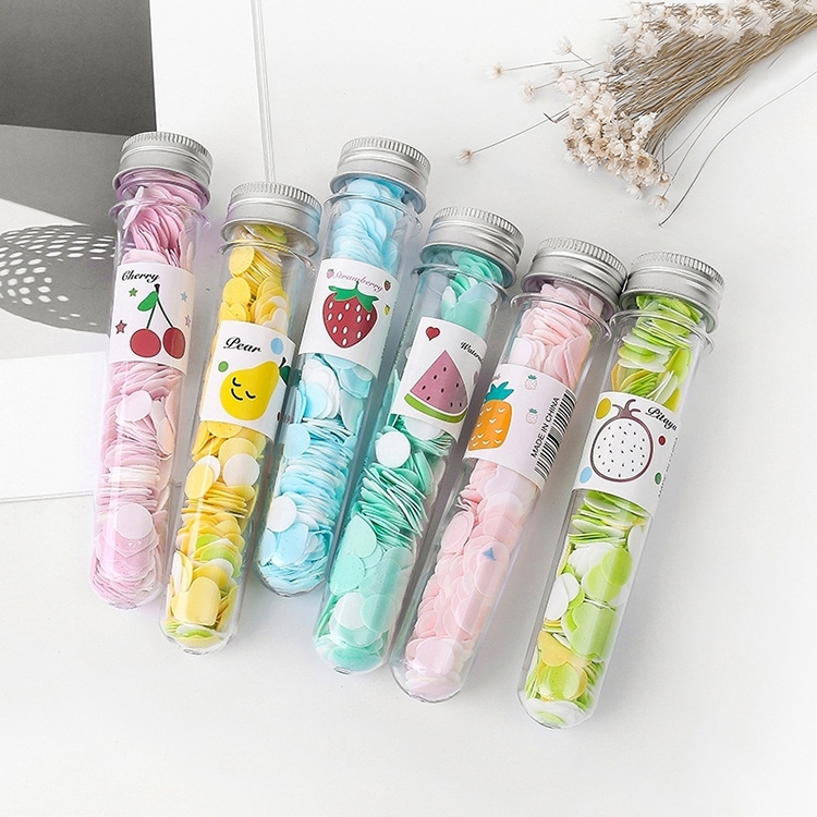

10 PCS Disposable Portable Travel Tube Shape Boxed Confetti Soap Mini Soap Plate(Fruit Series)