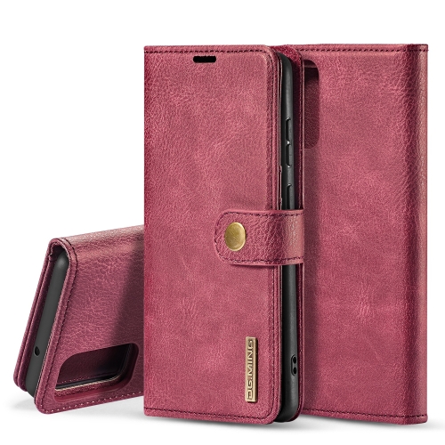 

For Galaxy S20 DG.MING Crazy Horse Texture Flip Detachable Magnetic Leather Case with Holder & Card Slots & Wallet(Red)