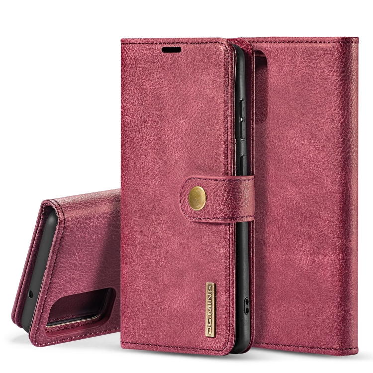 

For Galaxy S20+ DG.MING Crazy Horse Texture Flip Detachable Magnetic Leather Case with Holder & Card Slots & Wallet(Red)