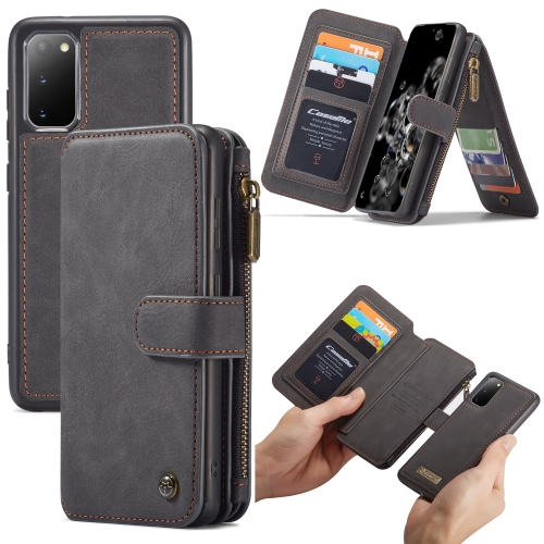 

For Galaxy S20 CaseMe Crazy Horse Texture Detachable Multifunctional Horizontal Flip Leather Case, with Card Slot & Holder & Zipper Wallet & Photo Frame(Black)