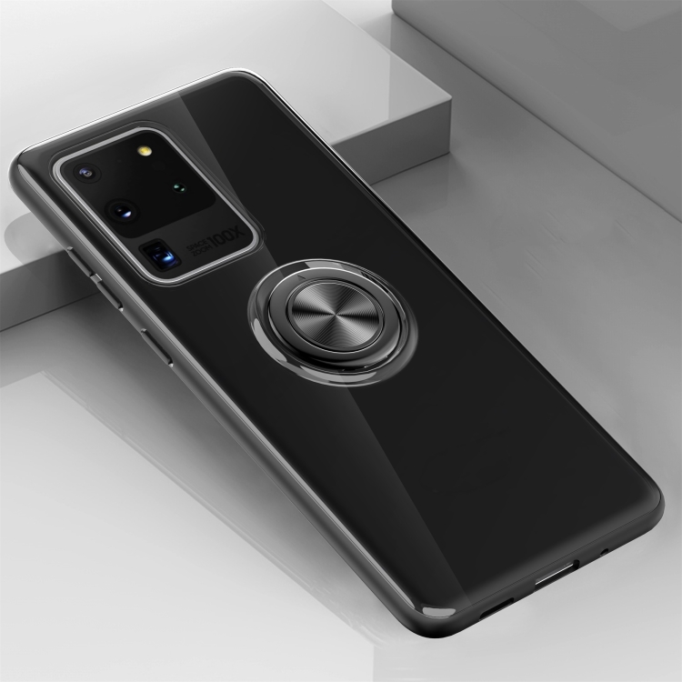 

For Galaxy S20 Ultra Ultra-thin TPU Protective Case with 360 Degree Rotation Holder(Black)