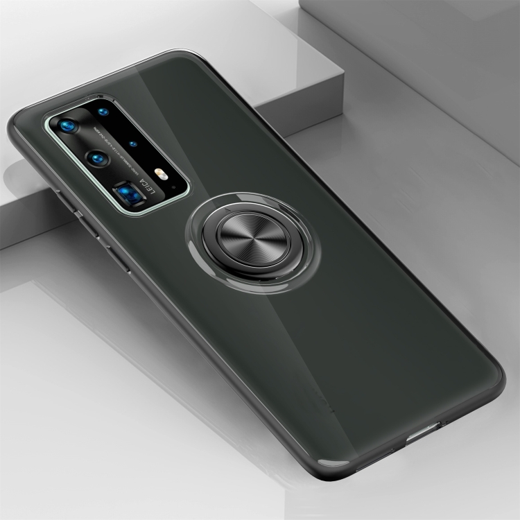 

For Huawei P40 Pro Ultra-thin TPU Protective Case with 360 Degree Rotation Holder(Black)