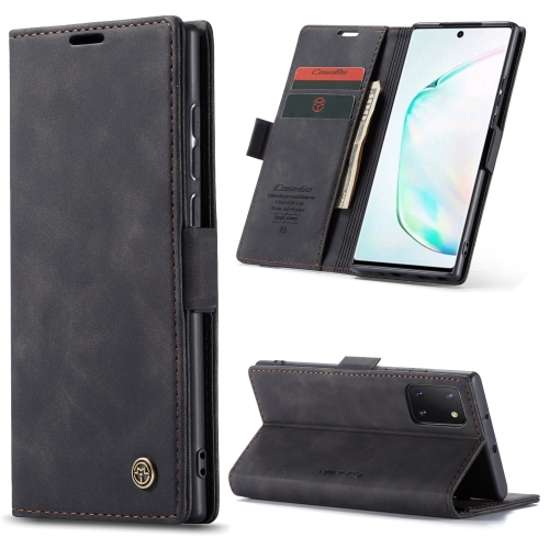 

For Galaxy A81 / Note 10 Lite CaseMe Multifunctional Horizontal Flip Leather Case, with Card Slot & Holder & Wallet(Black)