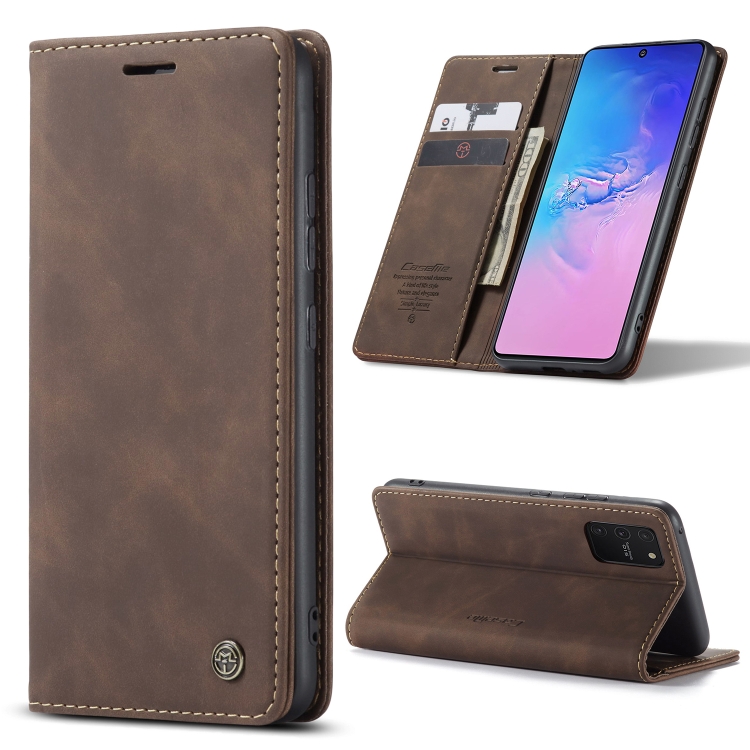 

For Galaxy A91 / S10 Lite CaseMe Multifunctional Horizontal Flip Leather Case, with Card Slot & Holder & Wallet(Coffee)