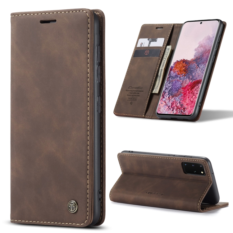 

For Galaxy S20 Plus CaseMe Multifunctional Horizontal Flip Leather Case, with Card Slot & Holder & Wallet(Coffee)