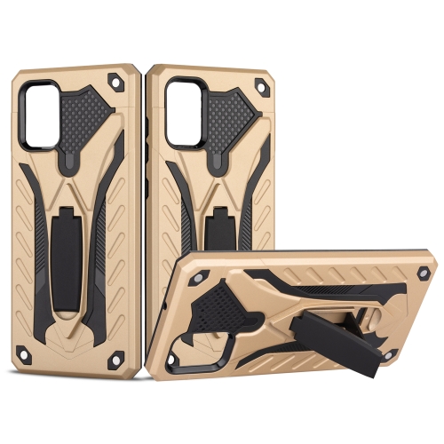 

For Galaxy A71 Shockproof TPU + PC Protective Case with Holder(Gold)