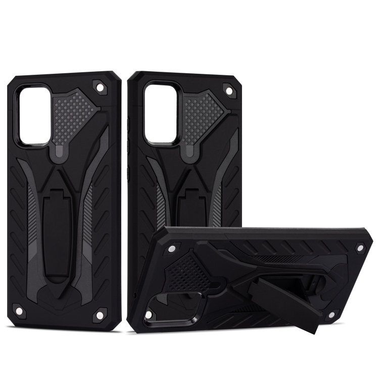 

For Galaxy S20 Shockproof TPU + PC Protective Case with Holder(Black)