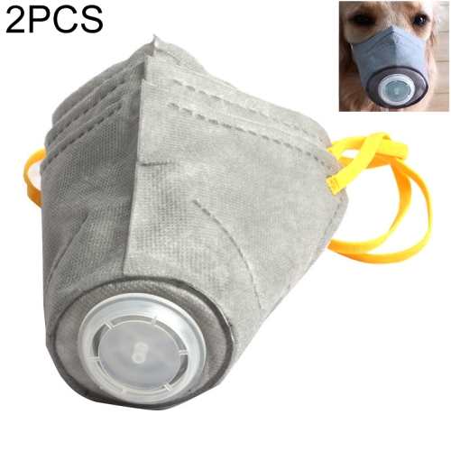 

2 PCS Breathable Anti Fog PM2.5 Dog Protective Muzzle Mask Dustproof Face Mouth Mask, Size:L 30cm x 11cm(Grey)