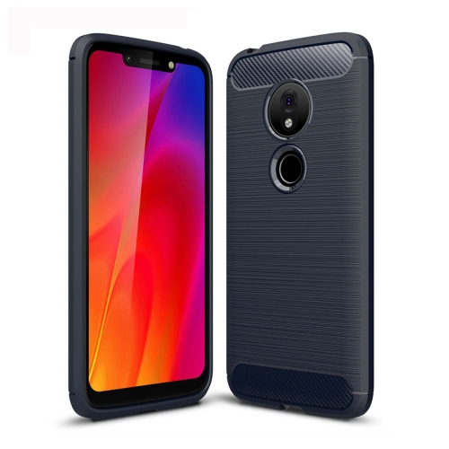 

For Motorola Moto G7 Play US Version Brushed Texture Carbon Fiber TPU Case(Navy Blue)