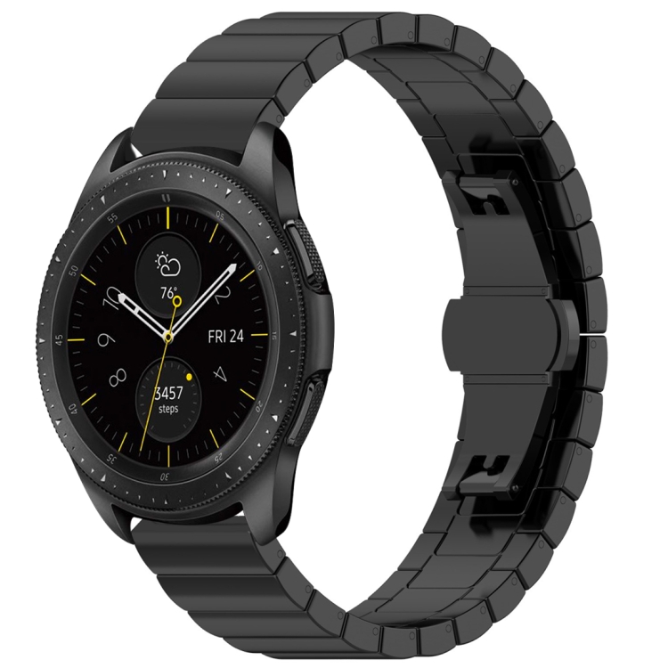 

For Galaxy Watch 46mm Butterfly Buckle Stainless Steel Strap(Black)