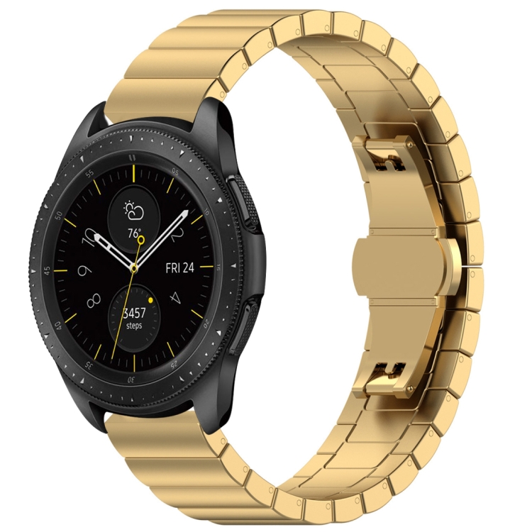 

For Galaxy Watch 46mm Butterfly Buckle Stainless Steel Strap(Golden)