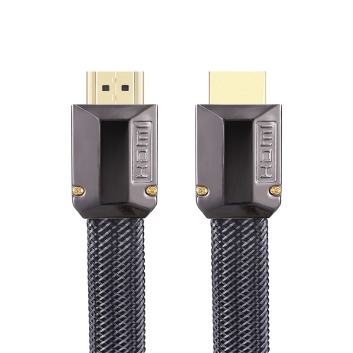 

For HDMI 1m 2.0 Version HD Cable 19 + 1 Standard Oxygen-Free Copper Metal Sshell 4K TV Flat Cable(Gun Black + Nylon Mesh)