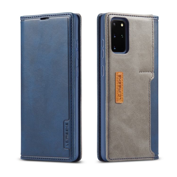 

For Galaxy S20+ LC.IMEEKE LC-001 Series PU + TPU Color Matching Frosted Horizontal Flip Leather Case with Holder & Card Slot(Blue)