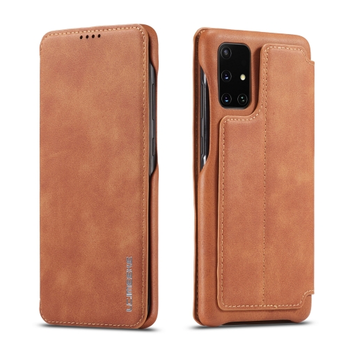 

For Galaxy A71 / M70S LC.IMEEKE Hon Ancient Series Horizontal Flip Leather Case with Holder & Card Slot(Brown)