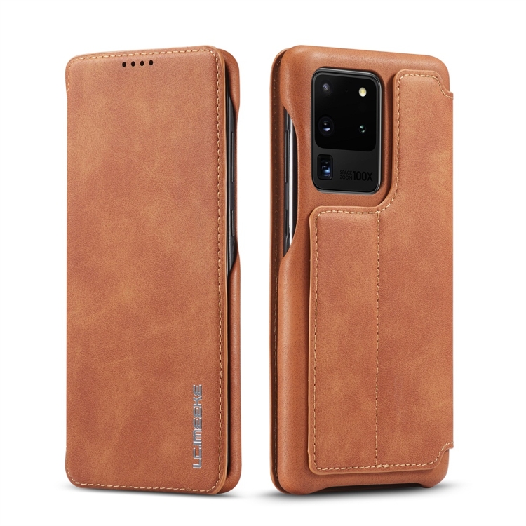 

For Galaxy S20 Ultra LC.IMEEKE Hon Ancient Series Horizontal Flip Leather Case with Holder & Card Slot(Brown)