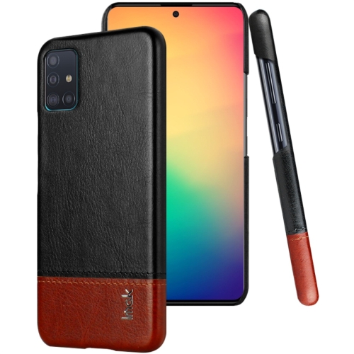 

For Galaxy A51 IMAK Ruiyi Series Concise Slim PU + PC Protective Case(Black+Brown)