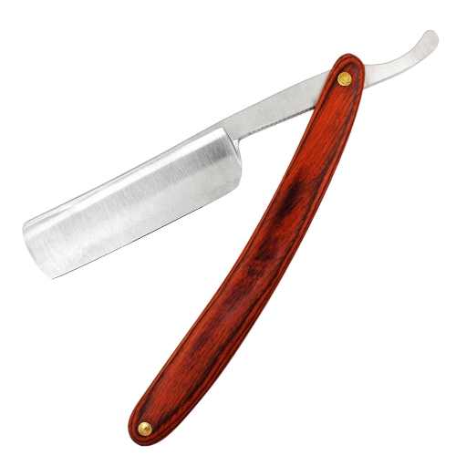 

Z-5 Retro Classic Stainless Steel Straight Edge Razor Folding Manual Shaving Razor Beard Cutter with Wood Handle(Long Walnut Color)