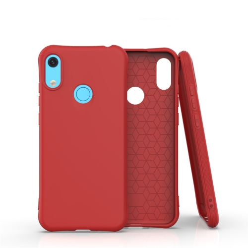 

For Huawei Y6 / Y6 Prime 2019 Solid Color TPU Slim Shockproof Protective Case(Red)