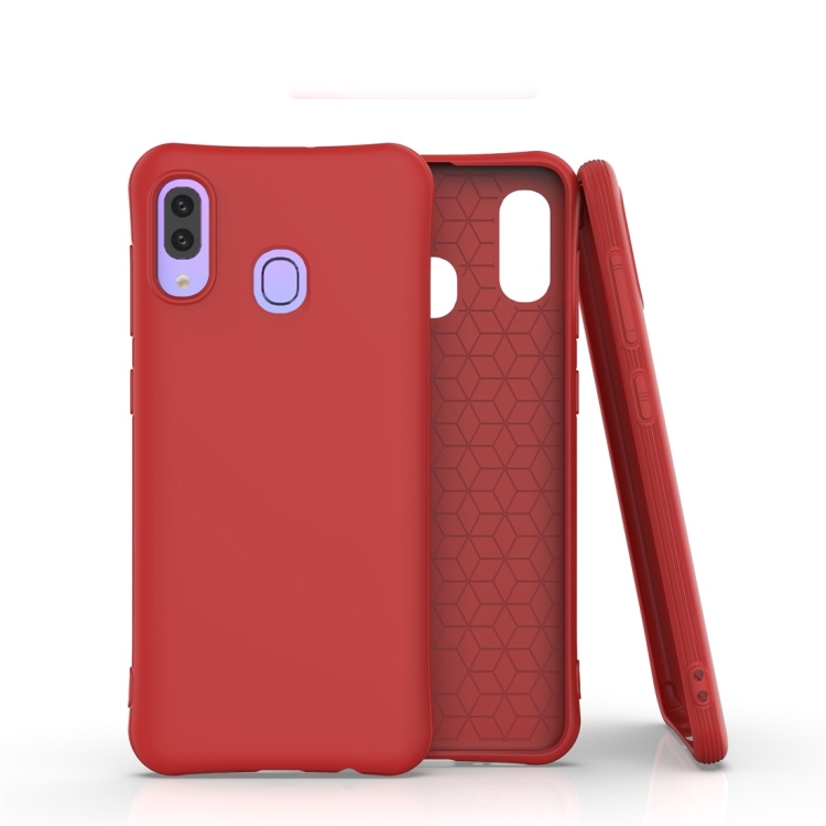 

For Galaxy A30 / A20 Solid Color TPU Slim Shockproof Protective Case(Red)