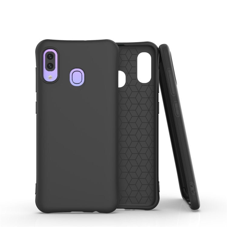 

For Galaxy A30 / A20 Solid Color TPU Slim Shockproof Protective Case(Black)