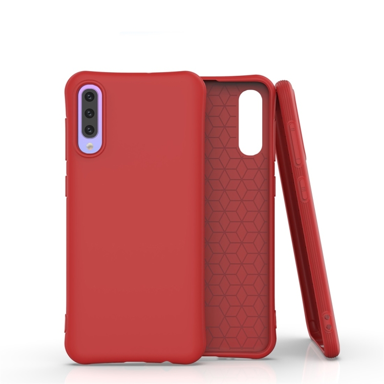

For Galaxy A50 Solid Color TPU Slim Shockproof Protective Case(Red)