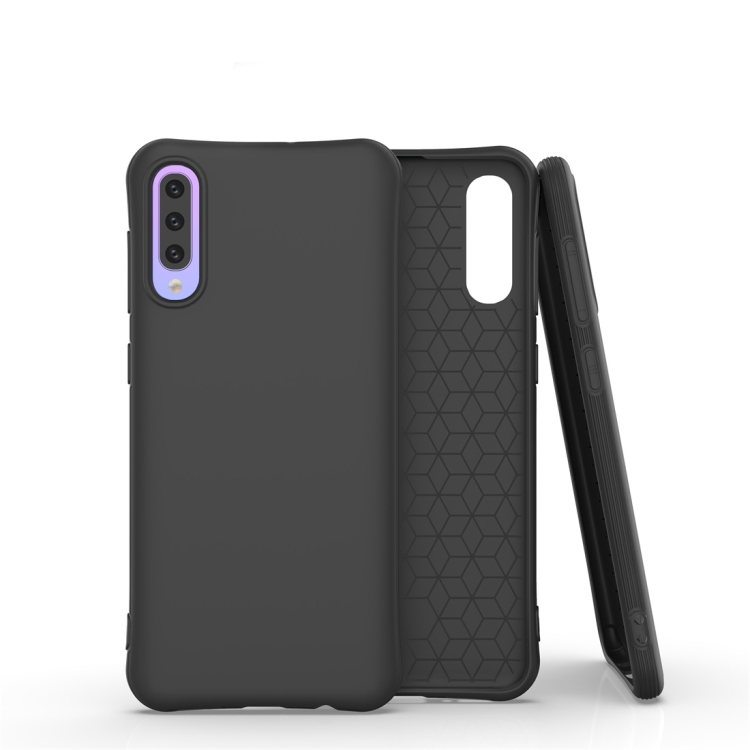 

For Galaxy A50 Solid Color TPU Slim Shockproof Protective Case(Black)