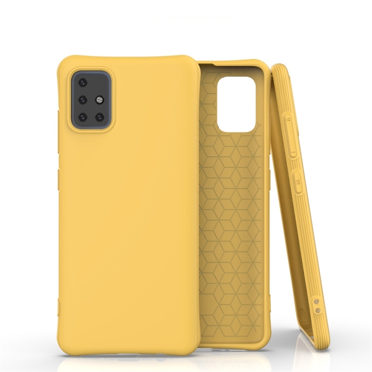 

For Galaxy A51 Solid Color TPU Slim Shockproof Protective Case(Yellow)