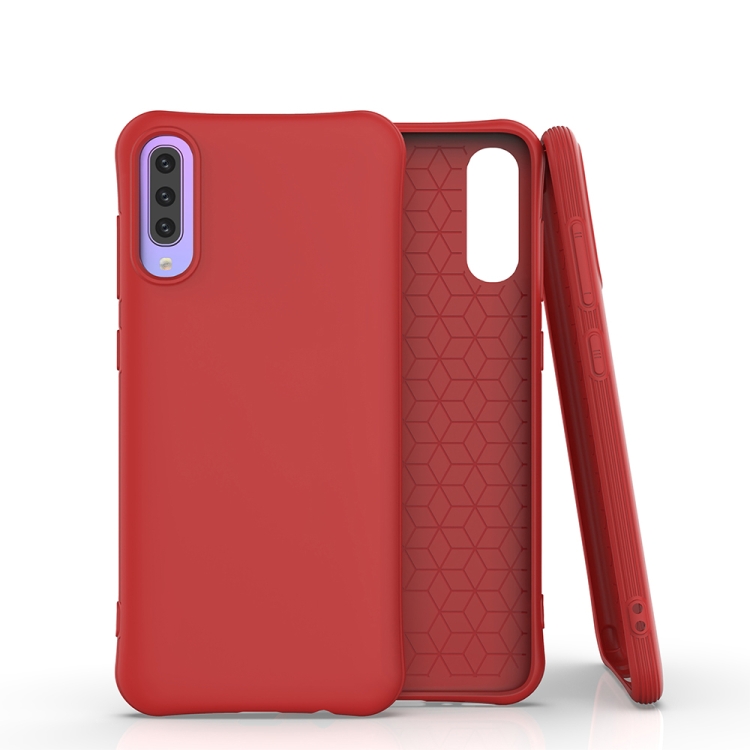 

For Galaxy A70 Solid Color TPU Slim Shockproof Protective Case(Red)