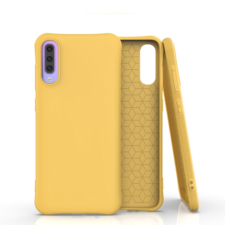 

For Galaxy A70 Solid Color TPU Slim Shockproof Protective Case(Yellow)