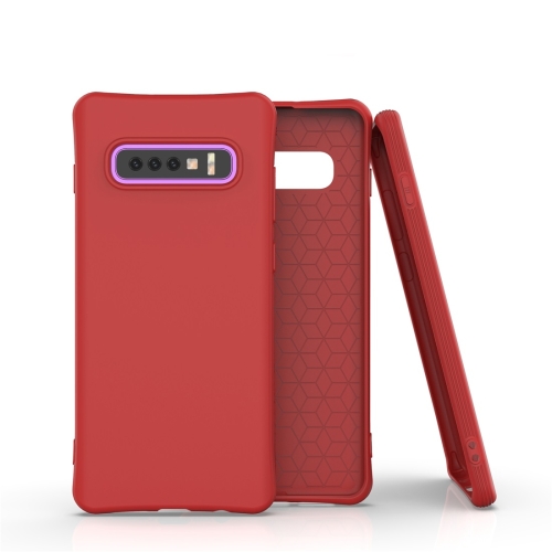 

For Galaxy S10 Plus Solid Color TPU Slim Shockproof Protective Case(Red)