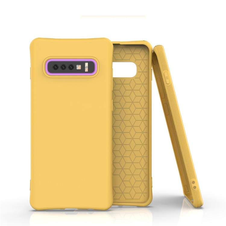 

For Galaxy S10 Plus Solid Color TPU Slim Shockproof Protective Case(Yellow)