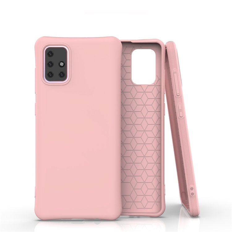 

For Galaxy A71 Solid Color TPU Slim Shockproof Protective Case(Pink)