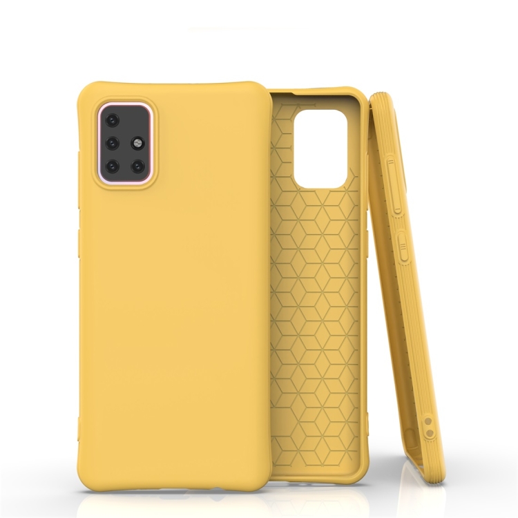

For Galaxy A71 Solid Color TPU Slim Shockproof Protective Case(Yellow)