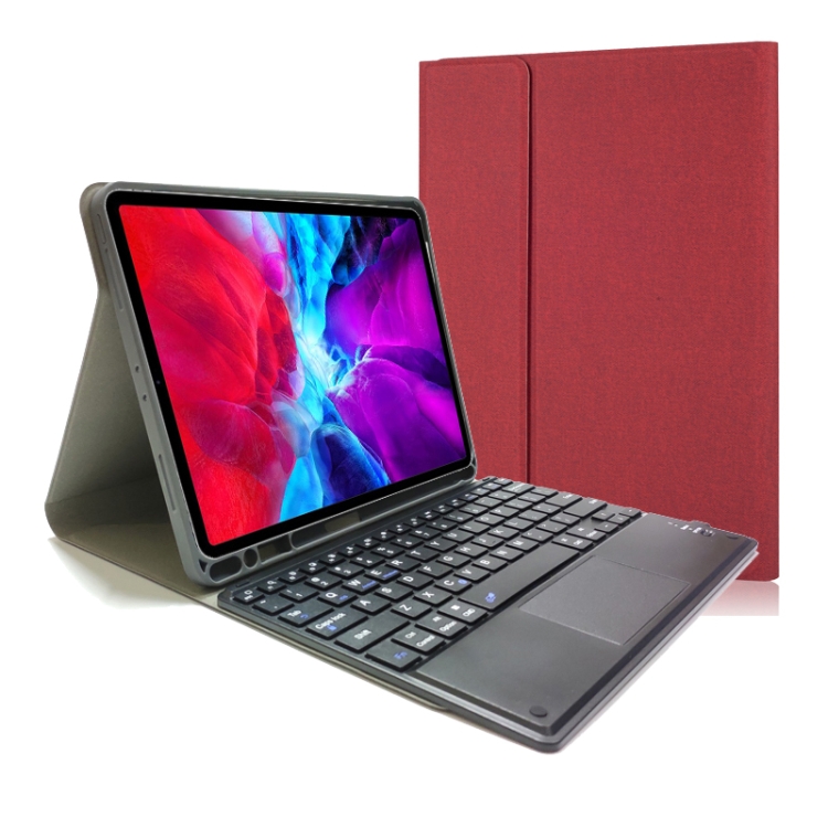 

RK11C Detachable Touch Bluetooth Keyboard TPU Horizontal Flip Leather Case for iPad Pro 11 2020 / 2018 with Holder & Pen Slot(Red)