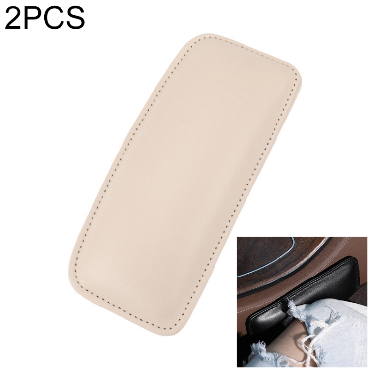 

2 PCS Car Non-slip Soft Floor Protector Carpet Floor Mat Knee Bolster, Style:PU Leather(Apricot)