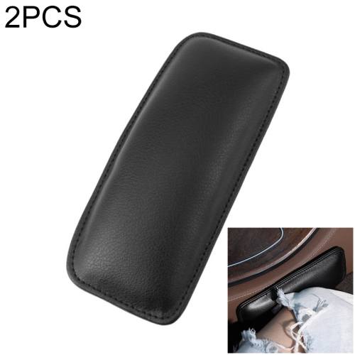 

2 PCS Car Non-slip Soft Floor Protector Carpet Floor Mat Knee Bolster, Style:First Layer Cowhide(Black)