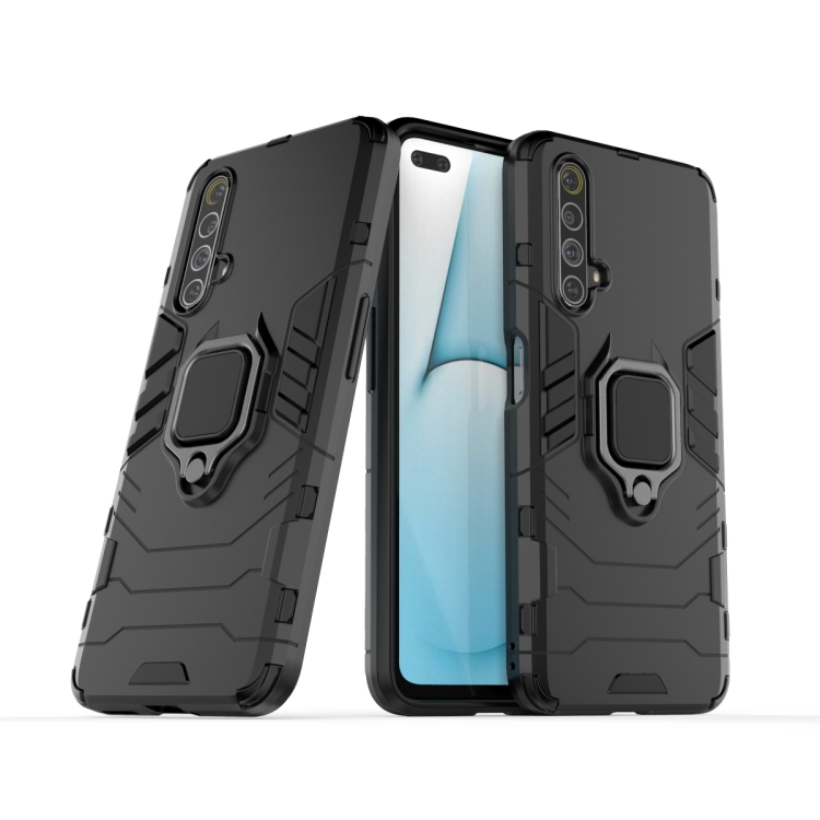 

For OPPO Realme X50 5G Shockproof PC + TPU Protective Case with Magnetic Ring Holder(Black)