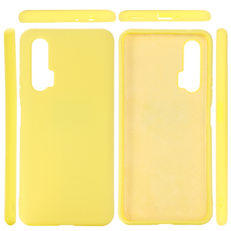 

For Huawei Nova 6 Solid Color Liquid Silicone Dropproof Protective Case(Yellow)