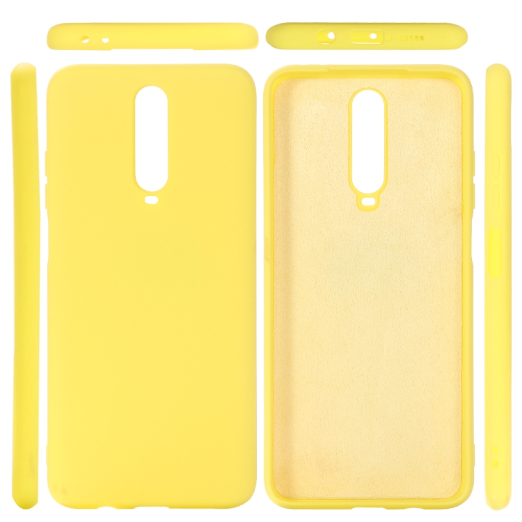 

For Xiaomi Redmi K30 Solid Color Liquid Silicone Dropproof Protective Case(Yellow)