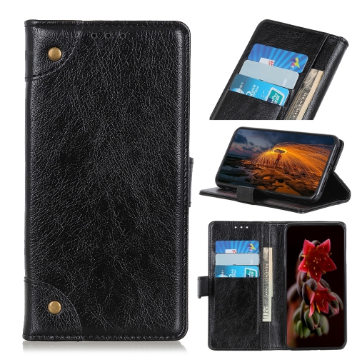 

For OPPO Find X2 Copper Buckle Nappa Texture Horizontal Flip Leather Case with Holder & Card Slots & Wallet(Black)