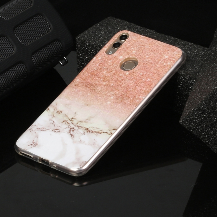 

For Huawei Honor 8C Marble Pattern Soft TPU Protective Case(Rose Gold White)