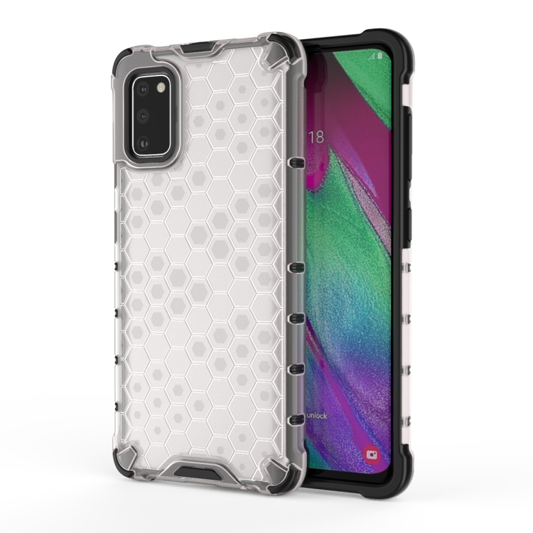 

For Galaxy A41 Shockproof Honeycomb PC + TPU Protective Case(White)