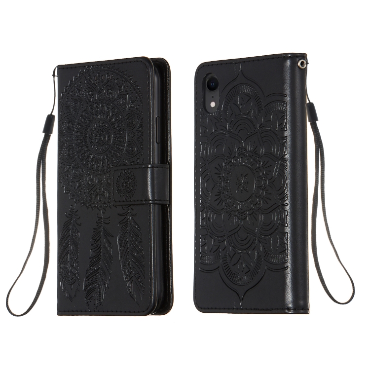 

For iPhone XR Dream Catcher Printing Horizontal Flip Leather Case with Holder & Card Slots & Wallet & Lanyard(Black)