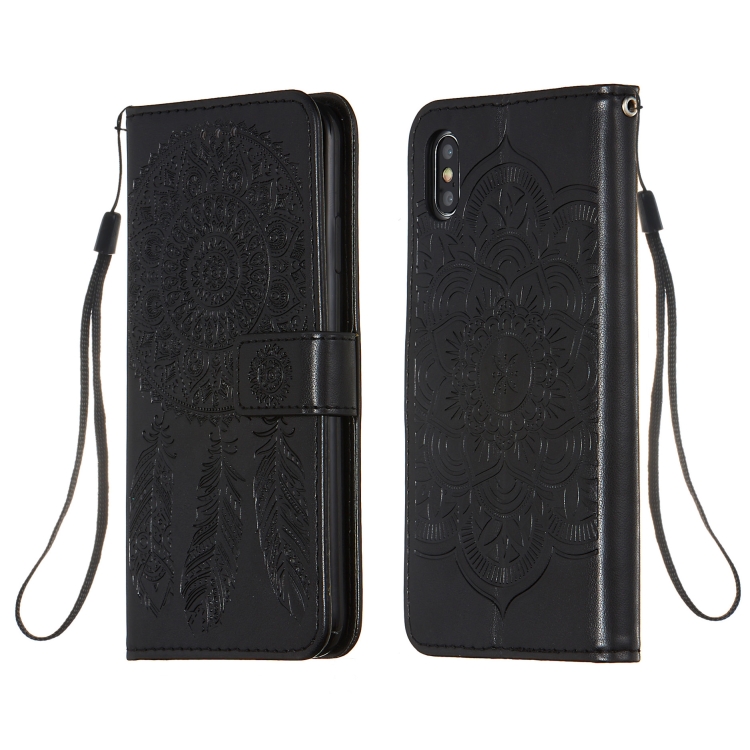 

For iPhone XS Max Dream Catcher Printing Horizontal Flip Leather Case with Holder & Card Slots & Wallet & Lanyard(Black)